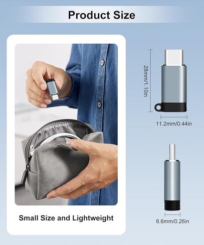 Adapter Lightning Female to USB-C Male (2-Pack), USB C to Lightning, Data Transfer Compatible for iPhone 16/15 Series,Air, iPad, Not for Audio/OTG - Gray in Saudi Arabia