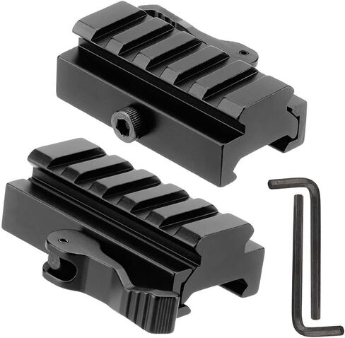 Fazee 2 قطعة Picatinny Riser Mount، 5 فتحات محول تركيب السكك الحديدية المنخفضة مع رافعة QD سريعة التحرير، مناسبة لحلقات نطاق 20 مم مشاهد بصرية in Kuwait