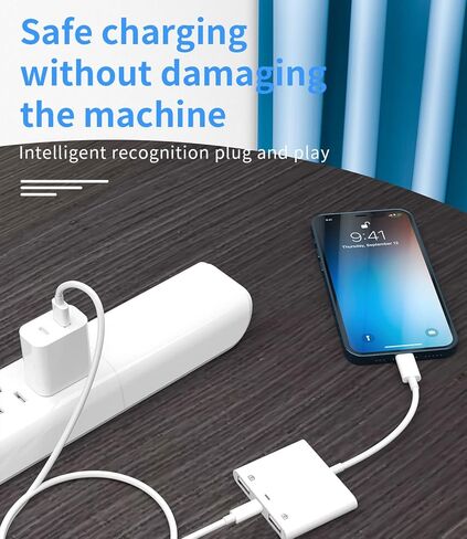 محول Lightning إلى USB (3in1) لهاتف iPhone 14 لجهاز iPad 2 منافذ USB-A موصل كابل OTG لوحة المفاتيح والماوس والكاميرا ومحول محرك فلاش وقارئ بطاقات شاحن لمنفذ Apple Splitter ذكر شحن 3.0 Dongle in Kuwait