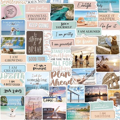 Black Women Stickers for Women - 100 Pcs Reading Inspirational Water Bottle Stickers for Vision Board, Black Girl Waterproof Scrapbook Decals, Motivational Vinyl Sticker for Laptop Journaling in Kuwait