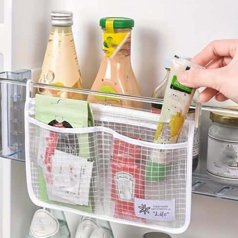 1P Refrigerator Storage Bag, Hanging Organizer for Fridge, Kitchen Storage Hanging Bag (White) in Saudi Arabia