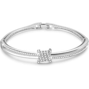 أساور الأميرة للنساء، أساور قابلة للتعديل مطلية بالذهب عيار 18 قيراط مع فكرة هدية كريستالية بيضاء للنساء in Kuwait