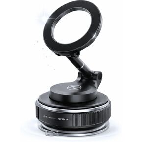 Heavy Duty Magnetic Phone Holder Vacuum Suction Mount Foldable, 360° Adjustable, Car/Office/Gym - Dashboard, Windshield, Window, Mirror, Universal Mount - Magsafe Compatible, iPhone, Samsung, Pixel in Saudi Arabia