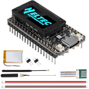 لوحة ESP32 LoRa V4 لوحدة Meshtastic وLora V4 WiFi Bluetooth مع هوائي GPS / 915 ميجا هرتز وبطارية 3000 مللي أمبير في الساعة وشاشة OLED مقاس 0.96 بوصة شريحة SX1262 ESP32-S3R2 MCU مع أجهزة Arduino IoT Meshtastic in Kuwait