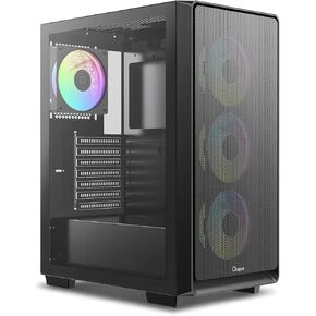 حافظة كمبيوتر الألعاب Gamma C60 BK ARGB Mid-Tower ATX، 4 مراوح ARGB مثبتة مسبقًا، رؤية بانورامية جانبية، تدفق هواء جيد التهوية بالكامل، مرشحات غبار مغناطيسية، تدعم الحد الأقصى 360 مم AIO/330 مم وحدة معالجة الرسومات، لـ ATX/MATX/ITX in Kuwait