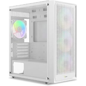 حافظة كمبيوتر الألعاب Gamma C60 BK ARGB Mid-Tower ATX، 4 مراوح ARGB مثبتة مسبقًا، رؤية بانورامية جانبية، تدفق هواء جيد التهوية بالكامل، مرشحات غبار مغناطيسية، تدعم الحد الأقصى 360 مم AIO/330 مم وحدة معالجة الرسومات، لـ ATX/MATX/ITX in Kuwait