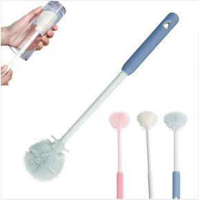12.4" Silicone Bottle Brush, 3-in-1 Ergonomic Long Handled Cleaning Cup Brush,Water Bottle Cleaner,Deep Cleaning for Baby Bottles,Glassware, Narrow Neck Containers (White) in Saudi Arabia