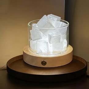 Quartz Crystals Healing Lamp with Wooden Light Base & Palo Santo, Chakra Reiki Lights for Women Meditation Gift Spiritual Energy Cleansing Yoga Birthday Home Office Decor in Saudi Arabia