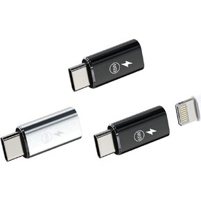 محول كابل شحن لايتنينج إلى USB C بقدرة 65 وات (3 عبوات) إضاءة أنثى إلى نوع C ذكر كابل شاحن موصل منفذ لهاتف iPhone 16 لمحول طاقة Apple المحمول لجهاز iPad المتوافق مع محول Samsung in Kuwait