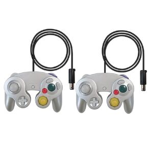 BGEHHCY New 2 Pack Wired for GameCube Controller Replacement Compatible for Wii/NGC Consoles - Enhanced Grip - Silver in Kuwait