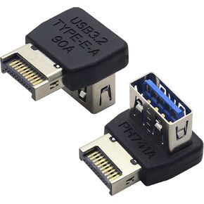 2 حزمة محول اللوحة الأم USB 3.0 بزاوية 90 درجة، USB A 3.0 أنثى إلى USB Type-E ذكر 5 جيجابت في الثانية، محول عالي السرعة، مناسب للأجهزة الداخلية لأجهزة الكمبيوتر اللوحة الأم (أسفل/PH741B) in Saudi Arabia