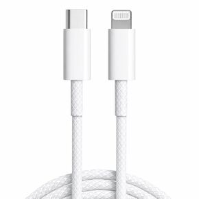 2 x 3ft USB-A to Lightning Cable + 1 x Adapter | White Cabo Infinity Line | Compatible with iPhone 7-13 and Lightning Devices | Includes 2 Cables + 1 USB-A Adapter in Saudi Arabia