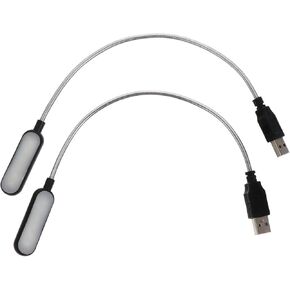 قطعتان من مصباح قراءة الكمبيوتر المحمول USB المحمول، ضوء ليلي صغير مع ضوء أبيض، مصباح كمبيوتر مرن للسفر والاستخدام المكتبي، أسود in Kuwait