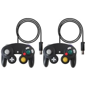 BGEHHCY New 2 Pack Wired for GameCube Controller Replacement Compatible for Wii/NGC Consoles - Enhanced Grip - Black in Kuwait