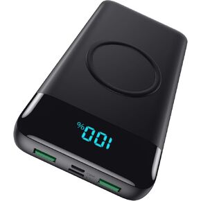 Wireless Portable Charger 30,800mAh ,15W Wireless Charging 25W PD QC4.0 Fast Charging USB-C Power Bank,4 Outputs Travel Essentials External Battery Pack for iPhone 17/16/15/14,Galaxy S25,Android etc in Saudi Arabia