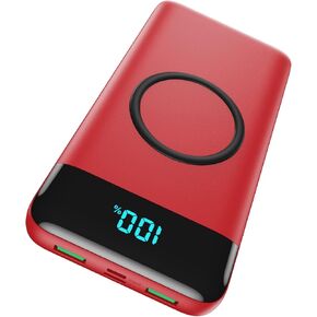 شاحن لاسلكي محمول 30,800 مللي أمبير، 15 وات شحن لاسلكي 25 وات PD QC4.0 شحن سريع USB-C بنك طاقة، 4 مخارج حزمة بطارية خارجية لأساسيات السفر لهاتف iPhone 17/16/15/14، Galaxy S25، Android إلخ in Kuwait