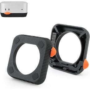 قاعدة حامل لجهاز Mac mini M4 قاعدة تثبيت لتبديد الحرارة مع زر كرتوني لطيف لجهاز Mac mini Desktop Mount Dock سهولة الوصول إلى ملحقات زر الطاقة باللون الأسود in Kuwait