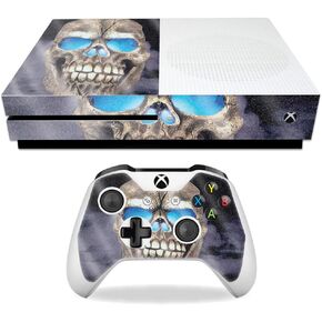 MightySkins Glossy Glitter Skin for Microsoft Xbox One S - Psycho Skull | Protective, Durable High-Gloss Glitter Finish | Easy to Apply, Remove, and Change Styles | Made in The USA in Saudi Arabia