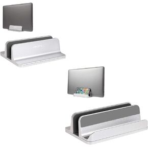 JARLINK Vertical Laptop Stand Bundle with (Upgraded Version) Vertical Laptop Stand, Desktop Stand Adjustable Laptop Holder (up to 17.3 inches) Compatible with All Laptops iPad Tablet (Silver) in Saudi Arabia