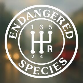 Endangered Species Decal - Manual Transmission Gear Shift Vinyl Sticker for Car Truck SUV Laptop - Waterproof Durable - Gift for Driving Enthusiast in Saudi Arabia