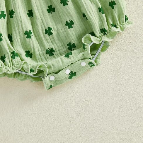 Baby Girl St Patricks Day Outfits Long Sleeve Letter Embroidery Romper with Headband Set Newborn Spring Clothes in Saudi Arabia