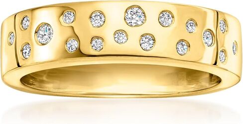 Pure Collection by Ross-Simons 0.20 ct. t.w. Scattered Lab-Grown Diamond Ring in 18kt Gold Over Sterling in Saudi Arabia