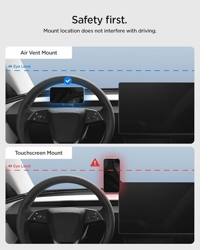Spigen Tesla Air Vent Magsafe Mount [Upgraded Magnets & Optimized for FSD] Tesla Accessories Magnetic Phone Mount for 2025 2026 Model Y Juniper & 2024+ Model 3 Highland Standard & Premium in Kuwait