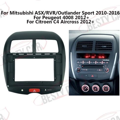 Fits for Mitsubishi ASX Peugeot 4008 Cirroen C4 Mitsubishi RVR Outlander Sport Car Radio Stereo Fascia Frame Double DIN 10.1 inch Dash Installation Mounting Kit in Saudi Arabia