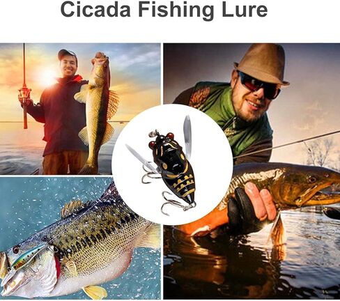 Headbanger Lures, Black Realistic Insect Fishing Lures with Sharp Treble Hooks, Topwater Hard Bait for Freshwater Fishing in Saudi Arabia