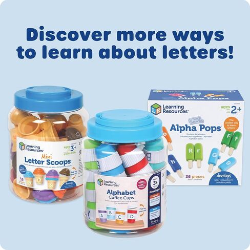 أكواب القهوة الأبجدية من Learning Resources - ألعاب ABC، ممارسة الصوتيات، الاستعداد للقراءة، تطوير اللغة، لعبة الحروف للأطفال الصغار، لعبة المطابقة، أنشطة ما قبل المدرسة، هدايا للأطفال in Saudi Arabia