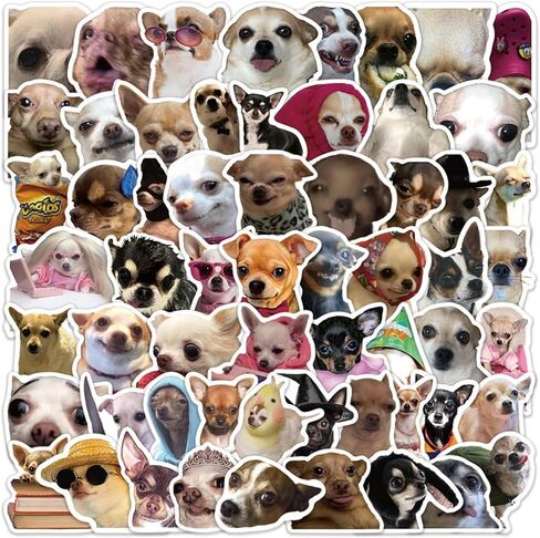 60PCS Funny Dog Meme Stickers, Cute Chihuahua Stickers for Journaling Laptop Scrapbook Water Bottles, Kawaii Animal Sticker Gift for Kids Adult Teens in Kuwait