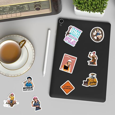 50 Pcs Women Hardhat Sticker Female Blue Collar Stickers Waterproof Vinyl Inspiring Career Decals Water Bottle Helmet Fridge Toolbox Phone Laptop Hard Hat Christmas Gifts for Girls Ladies Mom in Saudi Arabia