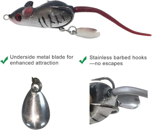 طعم الفئران، طُعم صيد الفأر، طعوم مائية علوية لصيد الأسماك، خطافات تهزهز من الفئران الناعمة الخالية من الأعشاب للمياه المالحة والمياه العذبة in Kuwait