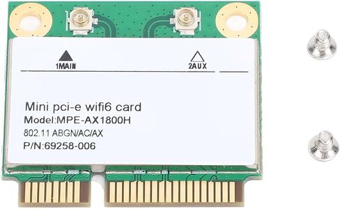 بطاقة واي فاي Bewinner AX1800H 1800 ميجابت في الثانية، نطاقات 2.4 جيجا و5 جيجا، معدل لاسلكي 574 ميجابت في الثانية و1200 ميجابت في الثانية، MU MIMO، Mini PCIe، متوافقة مع الكمبيوتر المحمول، سطح المكتب، الكمبيوتر اللوحي والمزيد in Kuwait