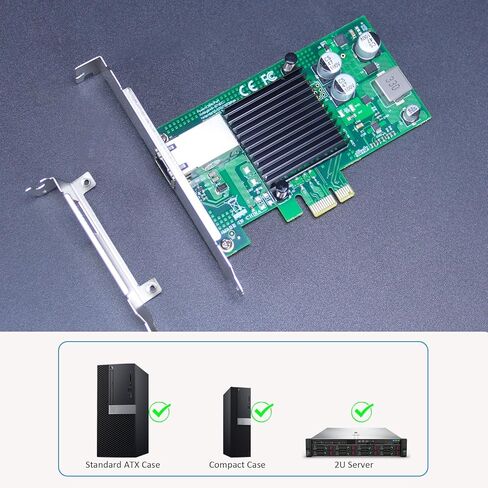 GLOTRENDS ST7225 PoE+ Network Card with AVB/TSN Function, Gigabit Ethernet RJ45 LAN Port, PCIE 2.1 X1 Interface, Regular & Low Profile Bracket in Saudi Arabia