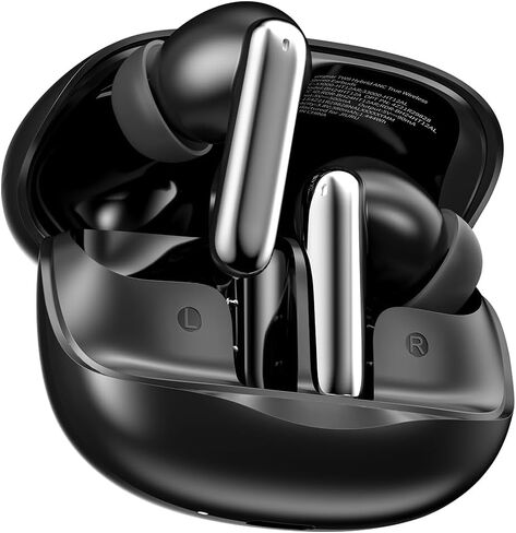 Hybrid Active Noise Cancelling Wireless Earbuds, 6 Mics AI Clear Calls, 12mm Drivers Deep Bass Stereo Sound, 30H Playtime, True Wireless Earbuds, Bluetooth 5.4 Ear Buds, Comfort Fit (Black) in Kuwait