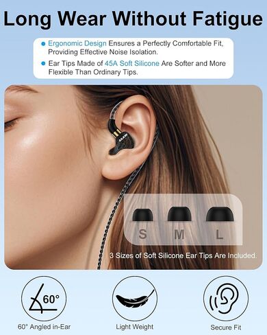 USB C in Ear Monitor Earbuds, HiFi Wired IEM Headphones with Microphone, Over Ear Gaming Earphones for iPhone 15 16 17 Pro Max Samsung S24 S25 Pixel Android, Type C Headphones with Noise Cancelling in Saudi Arabia