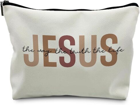 Christian Gifts Makeup Bag, Floral Christian Cosmetic Bags for Women, Galatians 5:22-23 Bible Verse Makeup Pouch, Faith Based Gifts Zipper Pouch in Saudi Arabia