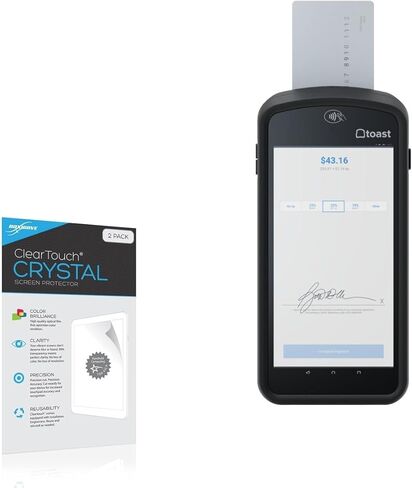 واقي شاشة BoxWave متوافق مع Toast Go 2 - ClearTouch Crystal (عبوتان)، غلاف فيلم عالي الدقة - يحمي من الخدوش in Kuwait