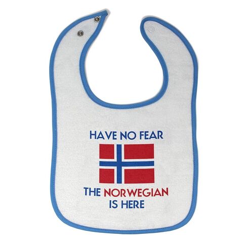 Toddler & Baby Bibs Burp Cloths Have No Fear Have No Fear The Norwegian is Here Cotton Baby Items for Baby Girl & Boy White Blue Design Only in Kuwait