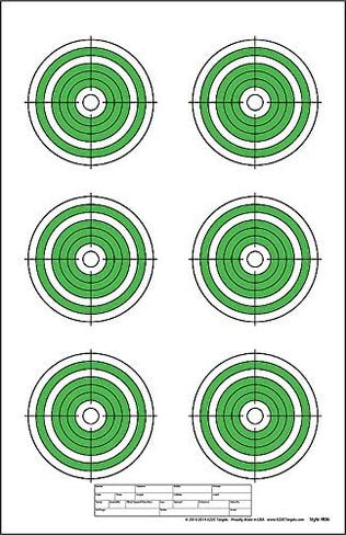 Red Dot Optics Style 6: ستة عيون بولسية مقاس 4 بوصات من EZ2C Targets | أهداف ورقية | أهداف أسلحة نارية وبنادق عالية الوضوح مقاس 11 × 17 بوصة in Kuwait