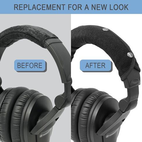 غطاء رأس واقي GEVO لسماعات Sennheiser HD280 / HD 280 Pro / HD300 / HD 300 Pro / HMD280 Pro / HMD281 Pro، لا مزيد من الجلد المتقشر، سهل التركيب، لا حاجة لأي أداة | أسود in Kuwait