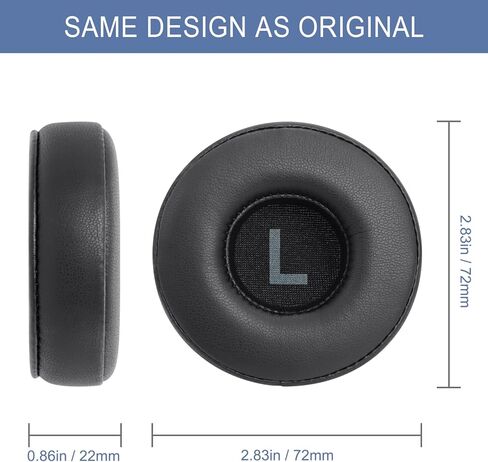 وسائد أذن بديلة من GVOEARS لـ JBL Tune 450BT / Tune 460BT / Tune 500BT / Tune 510BT / Tune 520BT / JR 300BT / JR 310BT / E40BT، وسائد الأذن مع جلد البروتين وإسفنج الذاكرة - أسود in Saudi Arabia