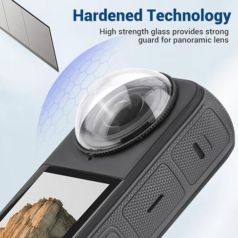 2Pcs Lens Guard Cover for X4 Lens Protector Case, Action Camera Accessories with Removable Twist Lock, Protective Cover Caps Dust & Drop Resistants High Definition Picture in Saudi Arabia