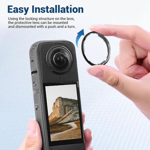 2Pcs Lens Guard Cover for X4 Lens Protector Case, Action Camera Accessories with Removable Twist Lock, Protective Cover Caps Dust & Drop Resistants High Definition Picture in Saudi Arabia