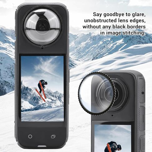 2Pcs Lens Guard Cover for X4 Lens Protector Case, Action Camera Accessories with Removable Twist Lock, Protective Cover Caps Dust & Drop Resistants High Definition Picture in Saudi Arabia