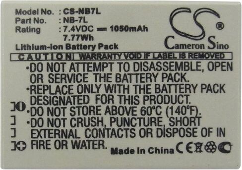 بديل SYTH للبطارية المتوافقة مع CAN0N NB-7L PowerShot G10 وPowerShot G10 وPowerShot G11 وPowerShot G12 (1050 مللي أمبير/7.4 فولت) in Kuwait
