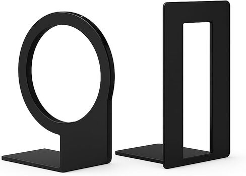 Dog Bookends, Black Metal Book Ends for Shelves, Sitting & Walking Dog Silhouette Set, Heavy-Duty 0.08" Thick Steel Book Holder for Home Office, Decorative Gift for Dog Lovers in Saudi Arabia