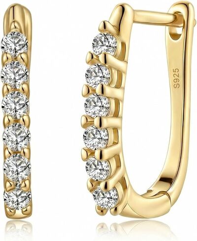 0.36-6CT Moissanite Earrings Hypoallergenic 925 Sterling Silver Hoop Earring 18K White Gold Plated D Color VVS1 Huggie Earring for Women Men Drop Dangle Leverback in Kuwait