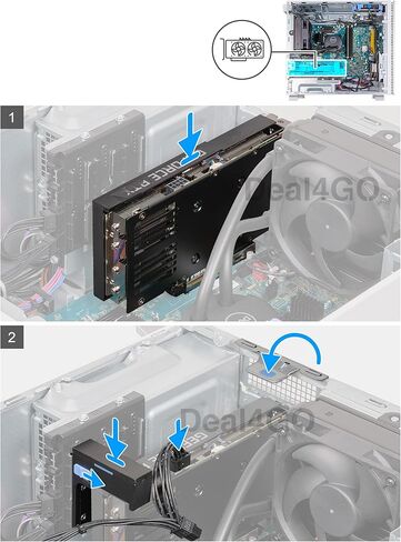 Deal4GO GPU لوحة بطاقة الرسومات قوس 1B43TQK00 مع حامل نهاية W2MKY بديل لـ Dell Alienware Aurora R16 R15 R14 R13 XPS 8950 8960 Precision 3680 3660 in Saudi Arabia